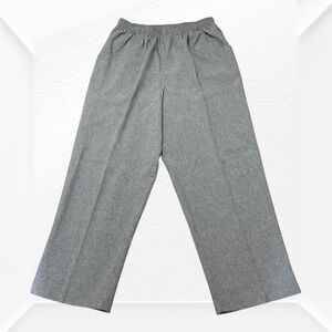 Roamans Womens 18P Petite Plus Size Gray Classic Bend Over Pull On Pants Pockets